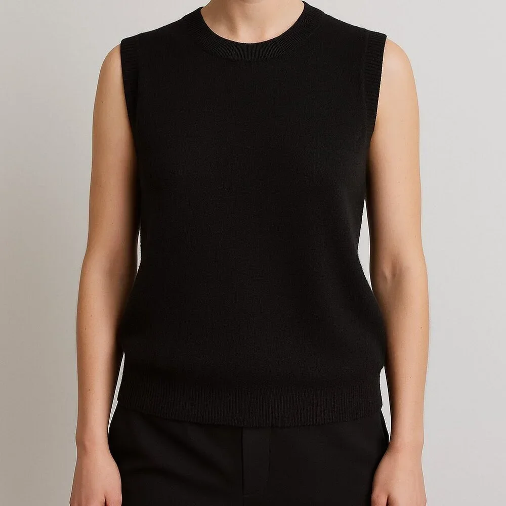 ZARA | Knit Sleeveless Sweater Tank | Black | Size Medium | Soft Stretch - Picture 1 of 15